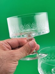 2 Rosenthal Crystal Champagne/ Sherbet glasses, Linie pattern. Minor Knicks.