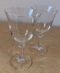 Vintage Royal Bavarian RBV1 Crystal Water Goblet Hand Cut Germany, 7.25″ Set/2