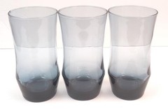 Lot of 3 Stylish Blue Weighted Bottom Tumblers 5.5″ Tall Drinkware