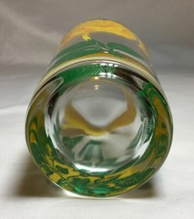 Vintage Boscul Hybrid Tea Rose Peanut Butter Glass, Yellow Lettering