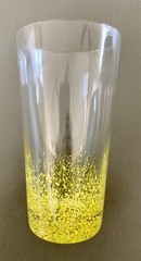 3 Studio Art Glass Cocktail Collins Tumblers 16 Oz Glasses Orange Yellow Green