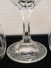 VTG Wine Glasses ‘Chivalry’ By Libbey Textured Panel Optic Stemware Set Of 5