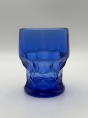 Vintage Georgian Cobalt Blue Glass Tumbler (1) Small 3.25” Tall