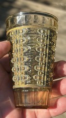 4 Rare Moser Bohemian Metal Overlay Cut Art Glass Juice Tumblers
