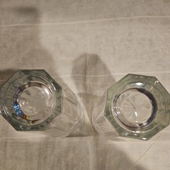 Pair Libbey Heavy Duratuff Gibralter 20oz Clear Tumbler Glasses 7″ Tall 8 Panel