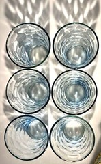Glass Cup Set Blue Color Gift Box 6 Tumblers Daily use Water Juice Soda Tea