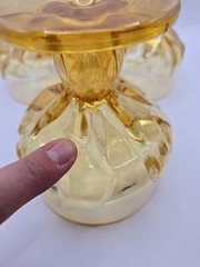 VTG 4 Tiffin Franciscan Cornsilk Yellow Goblet Champagne/Sherbet Glasses