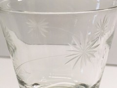 Vintage Cordial Glasses Atomic Star Burst Etched Glass 2 oz Set Of 4