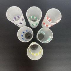 Set of 6 Vintage MCM Libbey Frosted Glass Candy Stripe Highball Glasses Rainbow