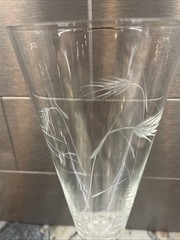 MCM Crystal Pilsner Glasses (4) Wheat Pattern Glasses Etched Beer, Wine, Mint