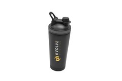 Evolve Nutrition Shaker Bottle Black 20 Oz Double Walled With Lid Handle