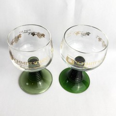 Roemer Vintage Beehive Green Stem Glasses Etched Grapevine Barware 5 pcs.