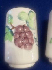 Qty 6 – Vintage Japanese Hand- Painted Fruit Medley Juice Tumblers, 1950s
