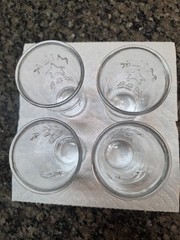 4 Vintage Libbey 1888 Milk Glasses, Raised Cow Design, Farmhouse Decor