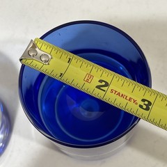 Cobalt Blue Bubble Base Glasses Block Stockholm Set of 2 Crystal Old Fashioned