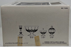 Cristal D’Arques Longchamp Glasses Gold Rimmed 4 1/4″ Tall New Old Stock