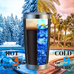 20oz Stainless Steel Travel Mug Tumbler with Lid Double Wall Vacuum Insulated