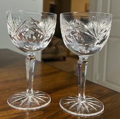 Set Of 2 Vintage Gorham Crystal Rosewood (Older) Wine 5 1/2”