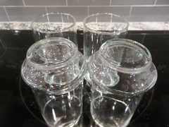 4 Vintage Libbey Impromptu RARE Clear 5″ Glass 12 oz. Tumblers NOS