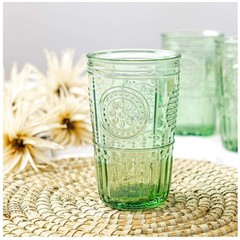 Embossed Highball Glasses, 16 Oz, Rust Resistant (4 Pack)