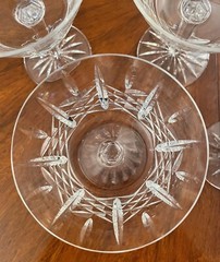 Vintage Cavan Cut Base Crystal 5 1/8” Champagne Glasses Set Of 6 ( Revised +1)