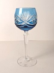 Set of 6 Ajka AJC40 Crystal Cut To Clear Wine Glasses/Hocks – 1940/60s Hungary