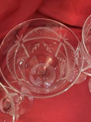 Vintage Set 5 Art Deco Etched Water Goblets MCB34 By McBride Retired Rare Find
