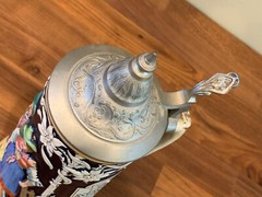 Vintage German Beer Stein Ceramic Lidded 0.5 Liter