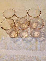 Vintage Macbeth Evans Pink Glasses Set of 6