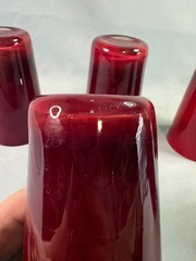 Scarlet Ruby and Dark Red Mouth Blown Glasses from China – Set of 6