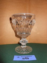 5 DUNCAN MILLER Clear Glass Vintage Plaza GOBLETS