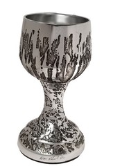Don Sheil Goblet 1980 Silvered Stalagmites Over 1 Lbs Durable Balanced In Hand