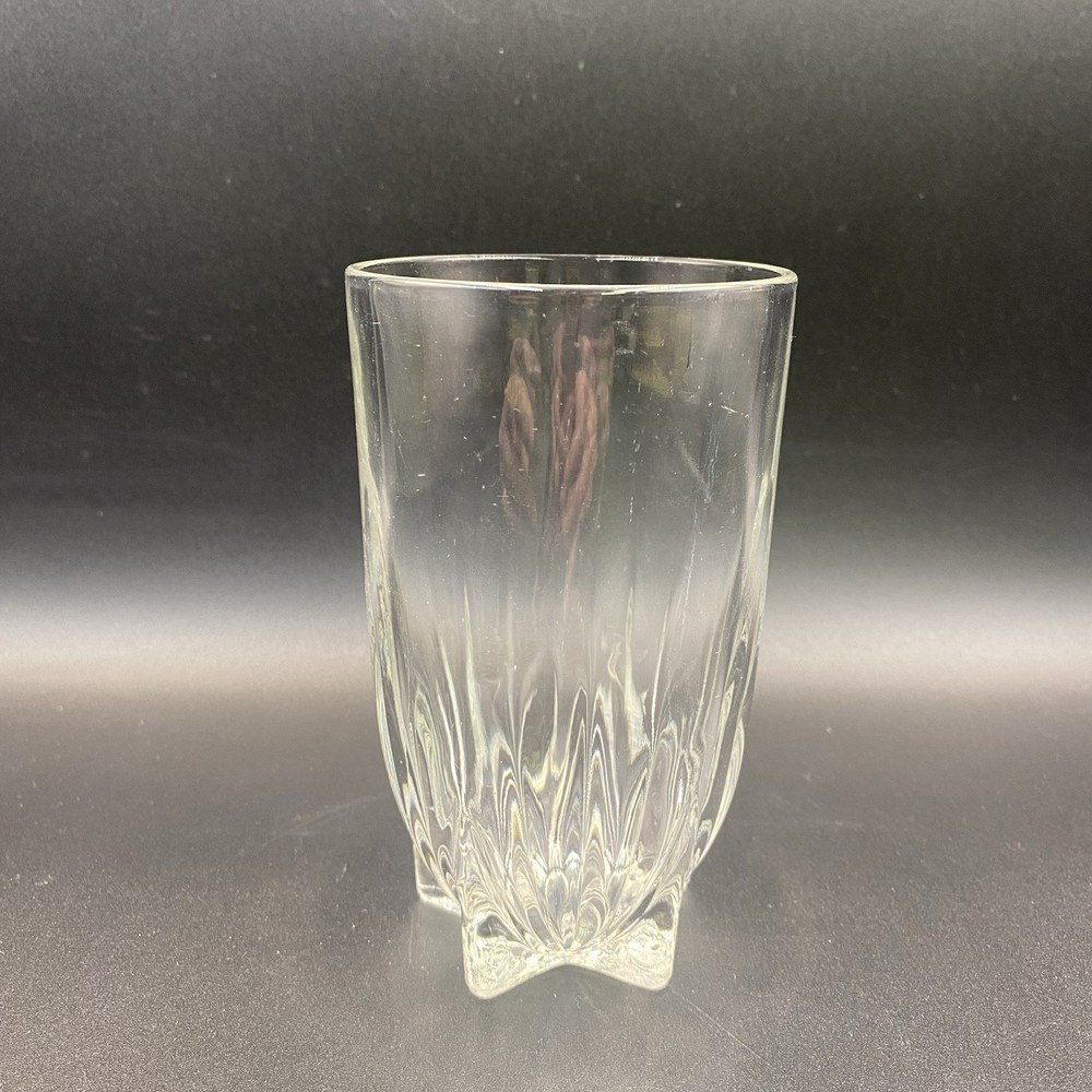Clear Glass Star Base Tumbler 5” Twist Pinwheel MCM Replacement