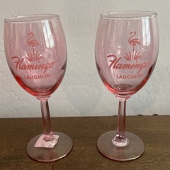RARE Vintage Flamingo Hilton Hotel & Casino Laughlin, Nevada Pink Wine Glass (1)