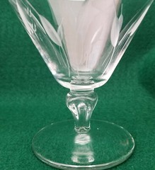 (2) Vintage Libbey Glass Simplicity Cut Atomic Era Flair Stem Water Wine Glasses