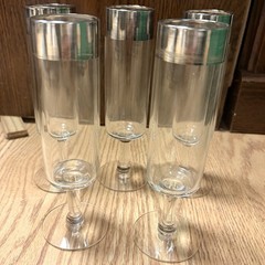 MidCentury Dorothy Thorpe Silver Band Aperitif Glasses 4 Oz Set Of 5 Midcentury