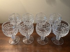 8 Vintage Heisey #1425 Victorian Glass Water Goblets 5 3/8″ x 3″ 1933-1953 EAPG