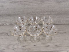 Vintage Libbey Royal Fern 4.25″ in. Footed Goblets MCM Barware Set of 6