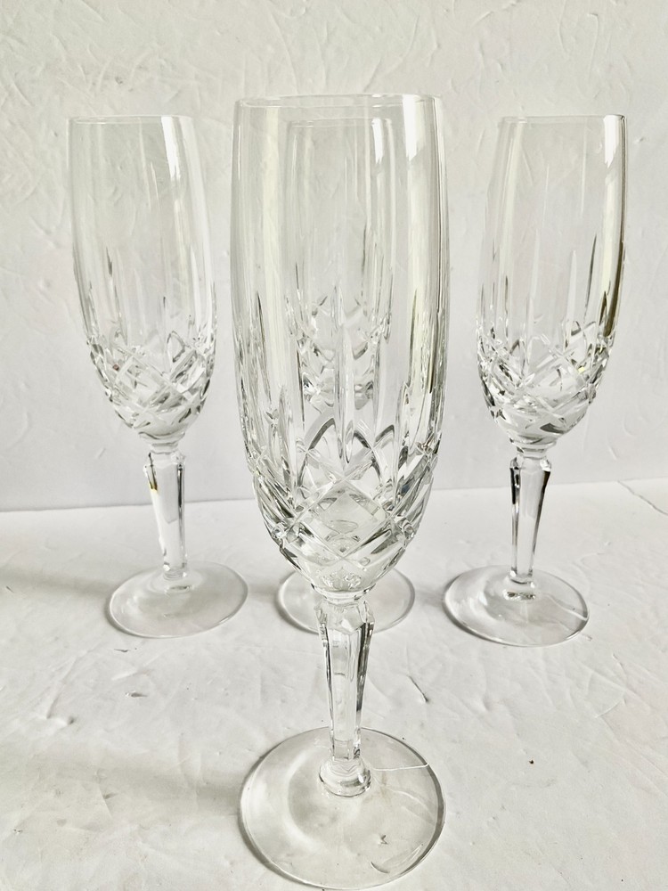 Gorham Cut Crystal Lady Anne Fluted Champagne Glasses (Set of 4) – 8 5/8″