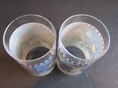 CAMBRIDGE POTTERIES-Winter’s Garden~Set of 2 Glass TUMBLERS~5.75″