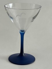 Libbey Bristol Valley 8555SR Martini Glass with Cobalt Blue Stem 22 Pc