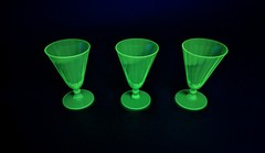 Extremely Rare Set of 3 H. C. Fry 17-9 Cordial Glasses