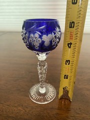 STUNNING SET(3) VTG AJKA MARSALA Multicolored Cut To Clear Cordial Glasses 5″H