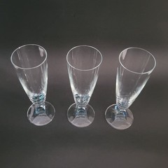 3 Schott Zwiesel Conte Blue Sapphire Crystal Fluted Champagne Glasses 7.5″