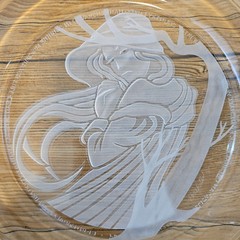 MICHAEL YATES – COUNTRY LADIES – ANGELICA – MORGANTOWN -LEAD CRYSTAL PLATE -23cm