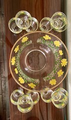 VTG MCM Culver Punch Serving Bowl & 12 Glasses/Cups Cocktail Set Sangria