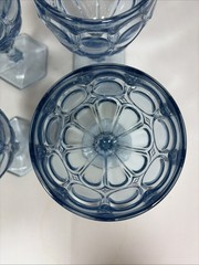Vintage Fostoria Glass Moonstone Light Blue Water Goblets #2882 Set of 4
