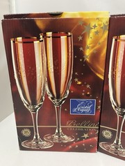 4 Cristal d’Arques Bellini Celebration champagne wine glasses flutes 24% crystal