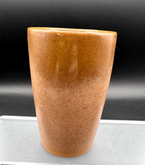 Vtg MCM Frankoma Pottery Plainsman Brown Satin Tea Glass Tumbler 5L ADA CLAY
