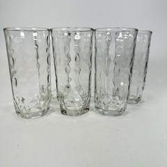 Libbey Crisa Pebbled Glasses Tumblers 5” T Holds 8oz Vintage Set of 6